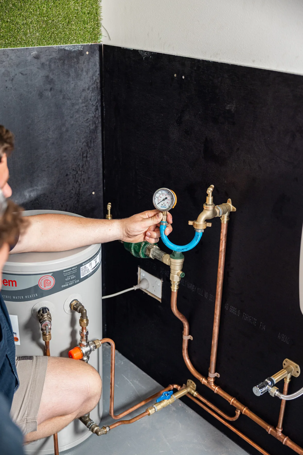 Plumbing testing in factory