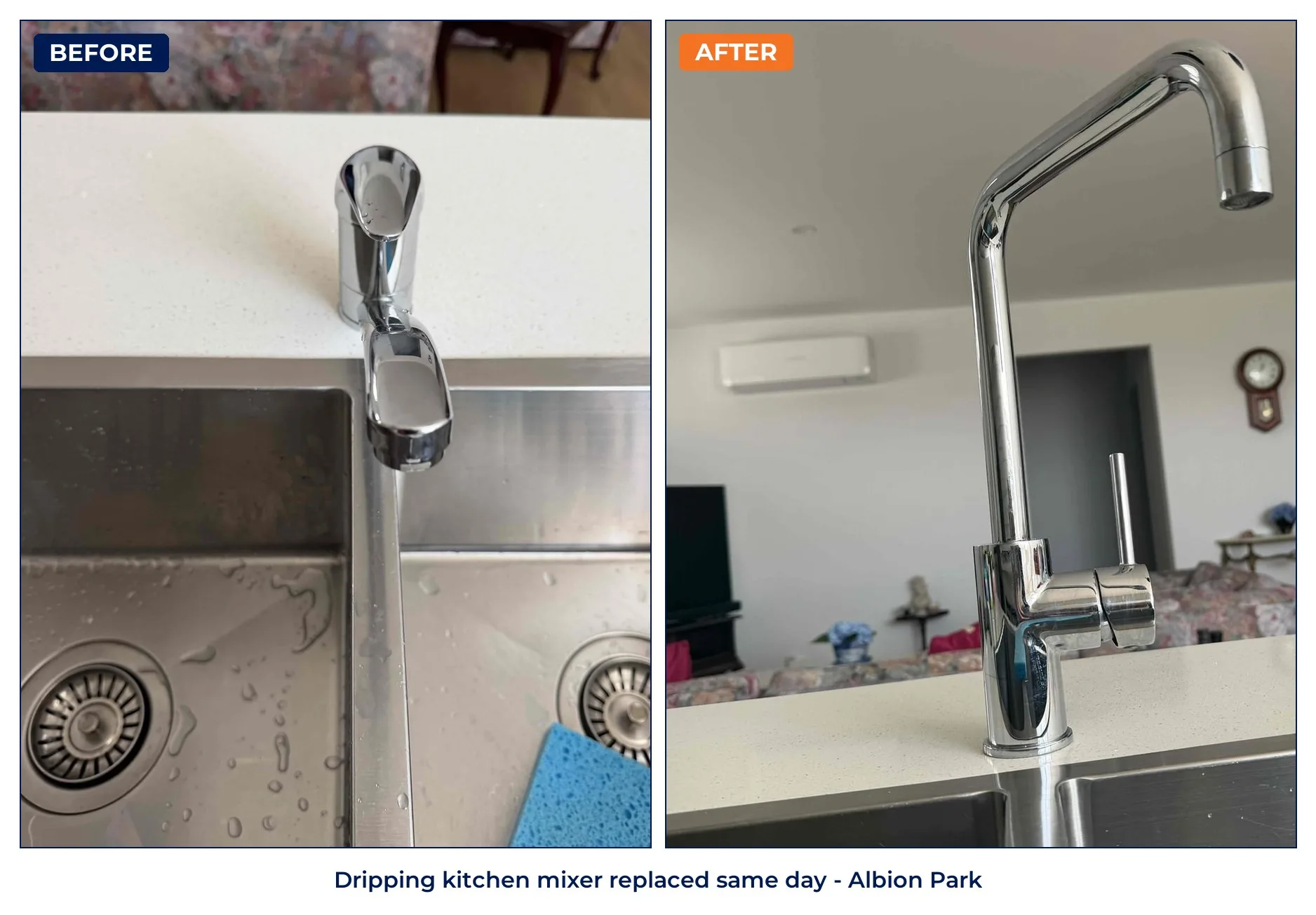 Old and new kitchen mixer in Albion Park