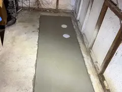 Garage slab re-concreted over a new drain in Heathcote