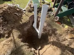 New PVC sewer shaft and junction at a Miranda home