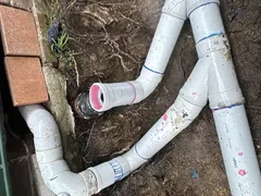 New PVC sewer pipework replacing terracotta at a Sutherland home