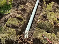 New stormwater pipe in a trench at a Woolooware home