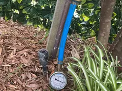 Pressure gauge on an outside tap during a water pressure test in Woolooware